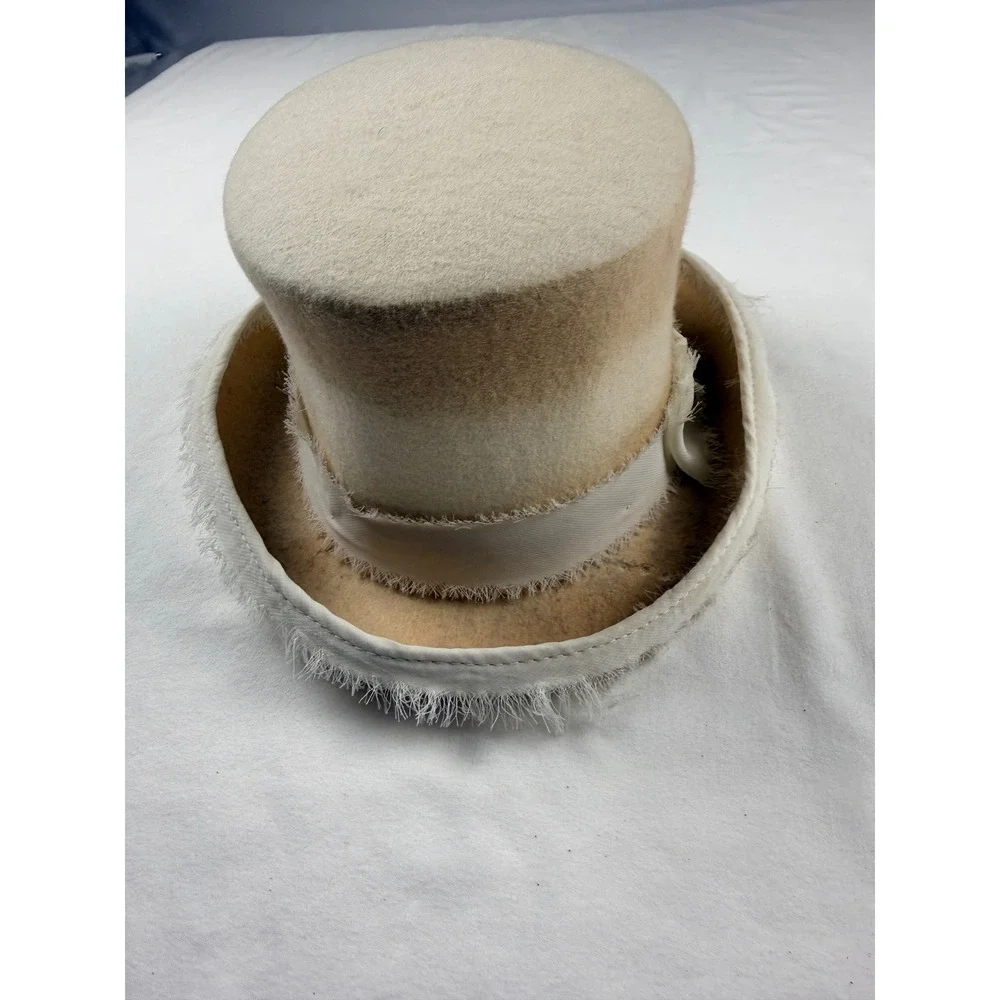 Renegade by Bailey Wool Felt Top Hat Beige Ombre Chiffon Band  Sz Small